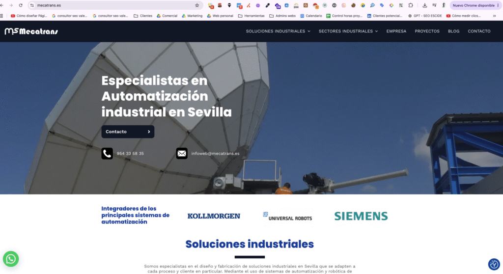 Ejemplo página de inicio