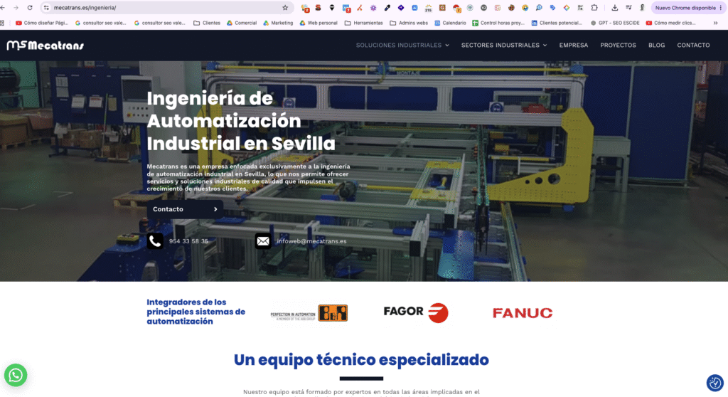 Ejemplo página de servicio o solución
